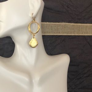Gold Tribal Drop Dangle Earrings
